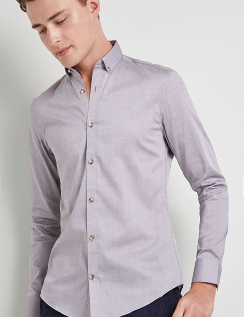 Skinny Fit Grey Oxford Shirt (MossBros) €47.00