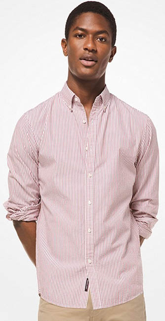 Michael Kors Slim-Fit Seersucker Cotton Shirt