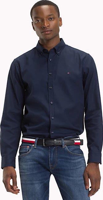 Front view button down collar shirt from Tommy Hilfiger