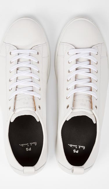 Men's White Calf Leather 'Miyata' Trainers from Paul Smith