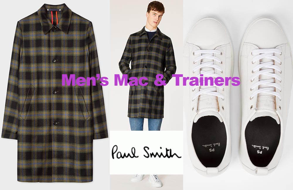 Men’s Mac and trainers from Paul Smith