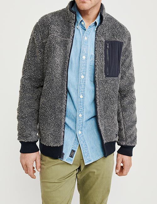 sherpa full zip jacket abercrombie