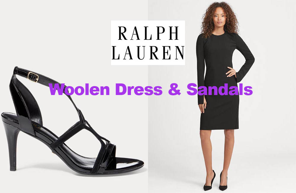 Stretch wool dress and sandals from Ralph Lauren