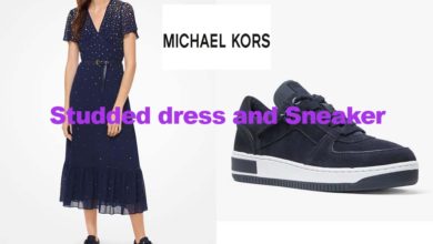 Studded dress and sneakers from Michael Kors