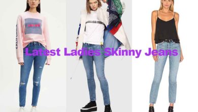 Fashion review latest ladies blue skinny jeans