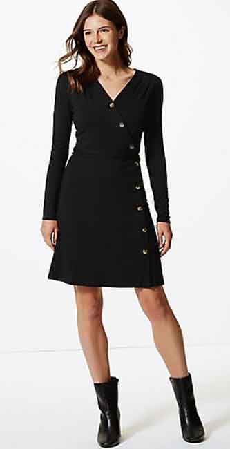 Jersey Long Sleeve Wrap Dress from Marks & Spencer