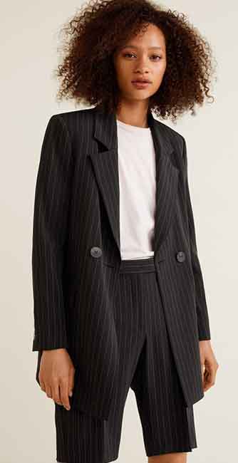 Ladies Striped Suit Blazer from Mango