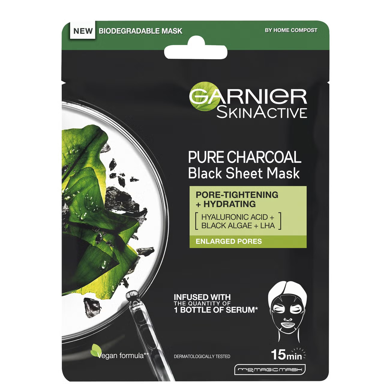 Garnier Charcoal and Algae Purifying and Hydrating Face Sheet Mask 28g
